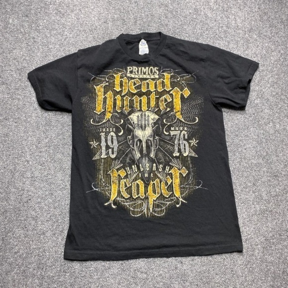 Primos Hunting T-Shirt Mens Size Medium Black Head Hunter Unleash the Reaper